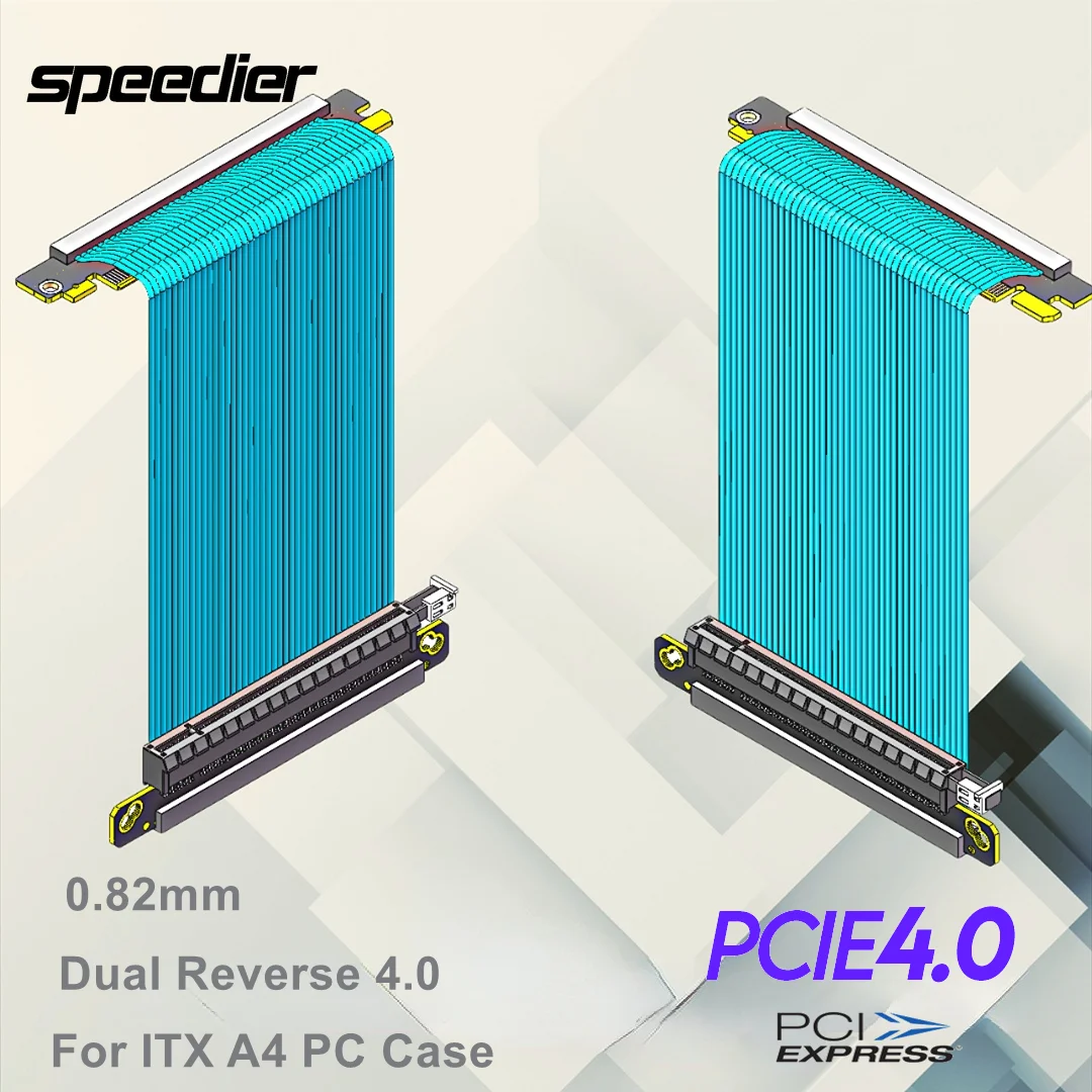 Itx Gpu Riser Pcie 4.0 16X - كابل Pci-e 4.0 عكسي مزدوج 185