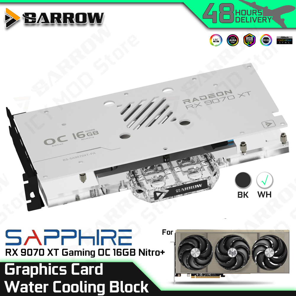 Rx 9070 Xt - بطاقة رسومات بارو كتلة تبريد المياه