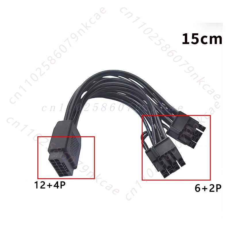 Dual 8Pin To 16Pin 12Vhpwr Cable - كابل طاقة PCIe GPU من 12VHPWR