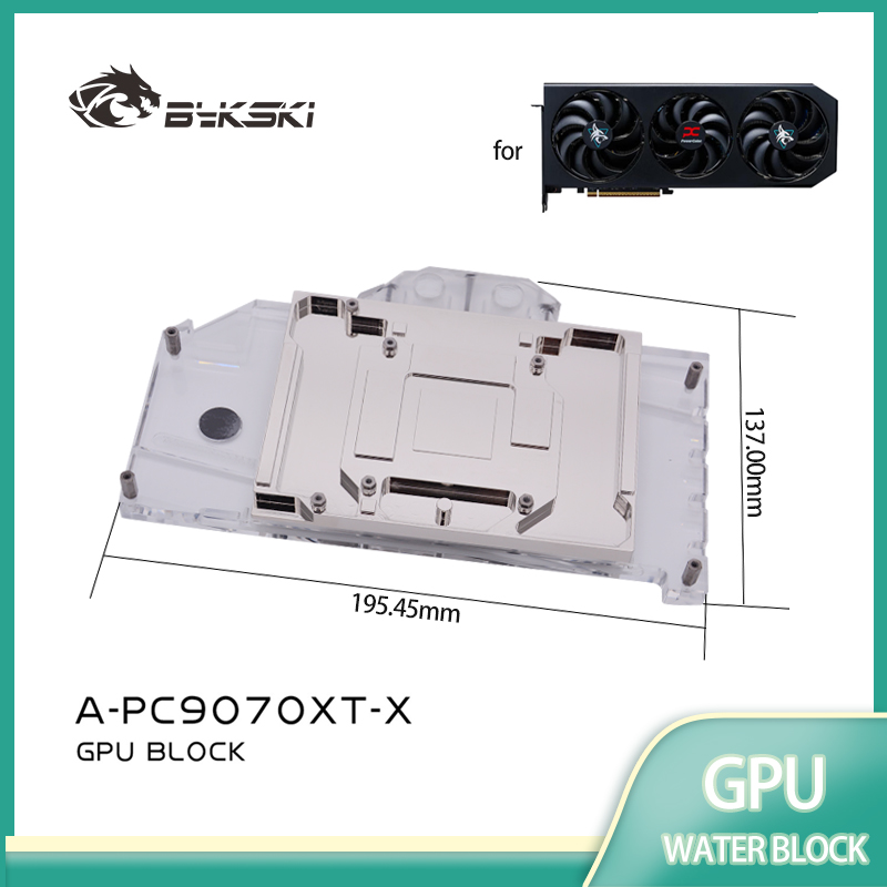 Rx 9070 Xt - Bykski A-PC9070XT-X تستخدم كتلة وحدة معالجة