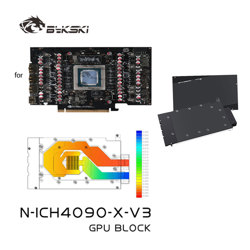 Rtx 4090 Water Block - Bykski N-ICH4090-X-V3 وحدة معالجة الرسومات كتلة