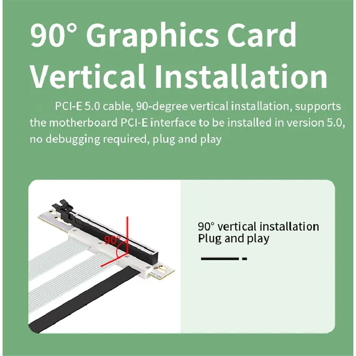 كابل تمديد بطاقة الرسومات PCI- - مراجعة Pcie 5.0 Gpu Riser Cable وسعره