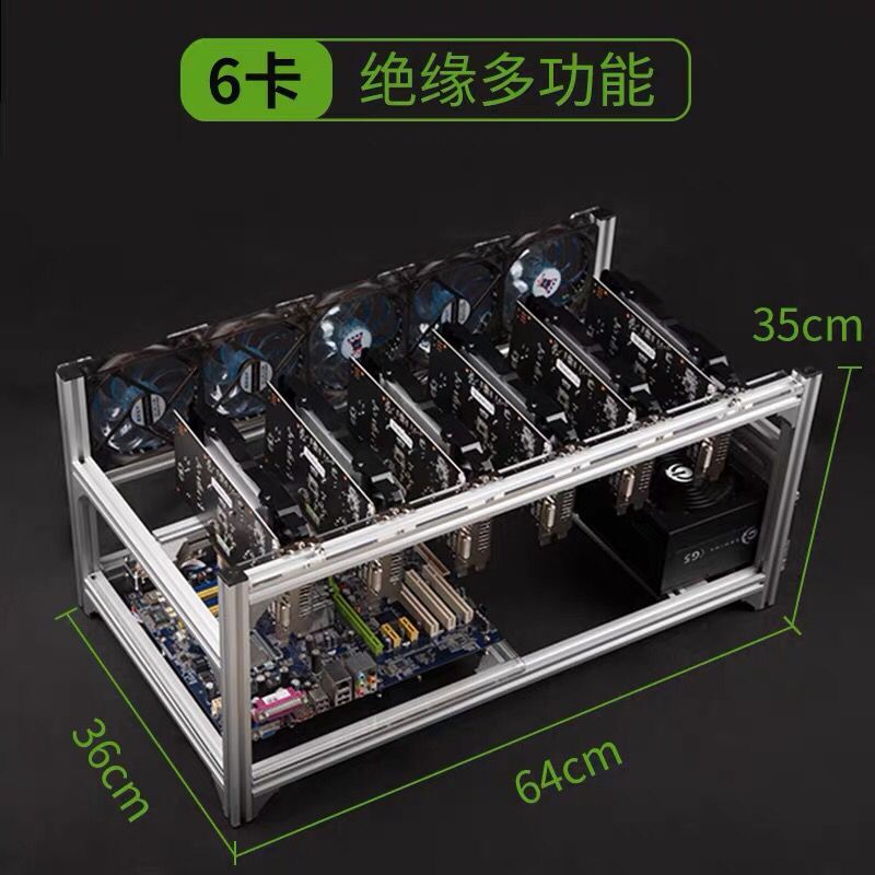 6 8 12 19 وحدة معالجة الرسومات - مراجعة Gpu Mining Rig Frame 8 Gpu وسعره