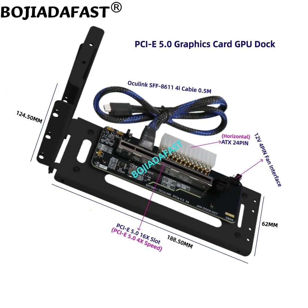 بطاقة محول PCI-E 5.0 16X GEN5  - مراجعة Pcie 5.0 Gpu Riser Cable وسعره