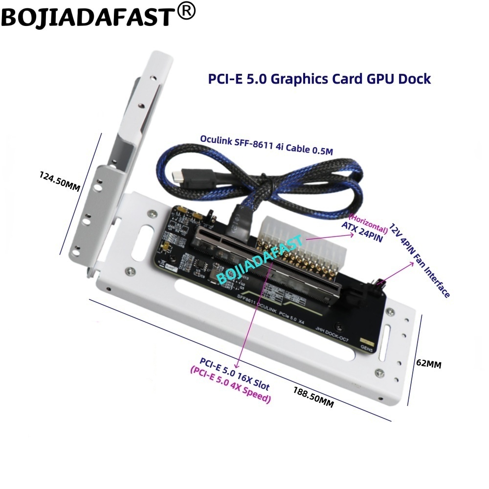 بطاقة محول PCI-E 5.0 16X GEN5  - مراجعة Pcie 5.0 Gpu Riser Cable وسعره