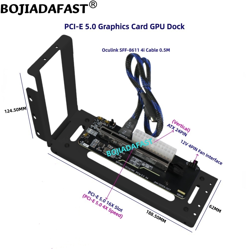 بطاقة محول PCI-E 5.0 16X GEN5  - مراجعة Pcie 5.0 Gpu Riser Cable وسعره