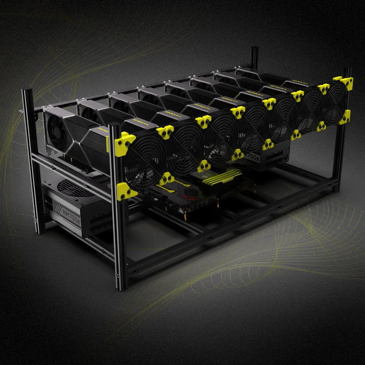 قطعة واحدة من إطار تعدين مفتوح - مراجعة Gpu Mining Rig Frame 8 Gpu وسعره