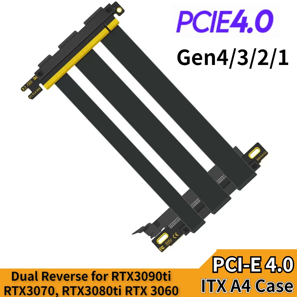 كابل موصل مزدوج عكسي جديد تمام - مراجعة Itx Gpu Riser Pcie 4.0 16X وسعره