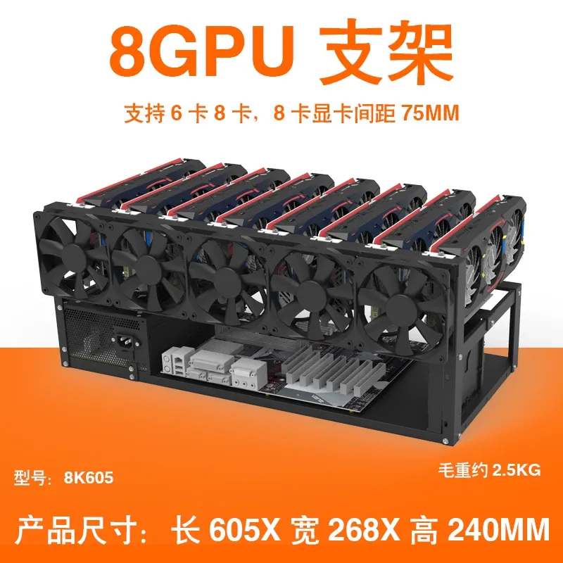 حامل بطاقة الرسومات JMZ، إطار  - مراجعة Gpu Mining Rig Frame 8 Gpu وسعره